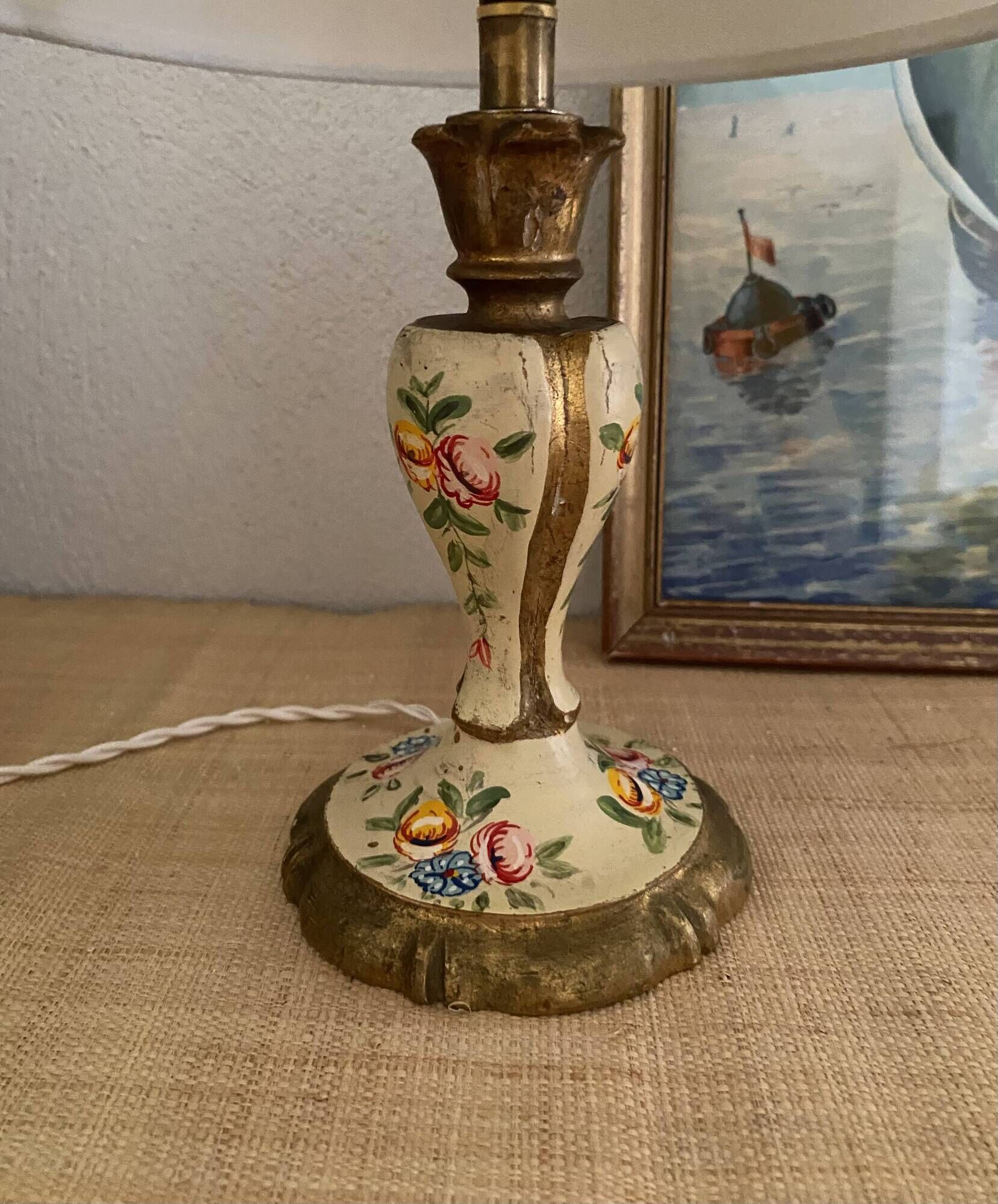Venetian lamp, 2M fabric cable, cotton shade