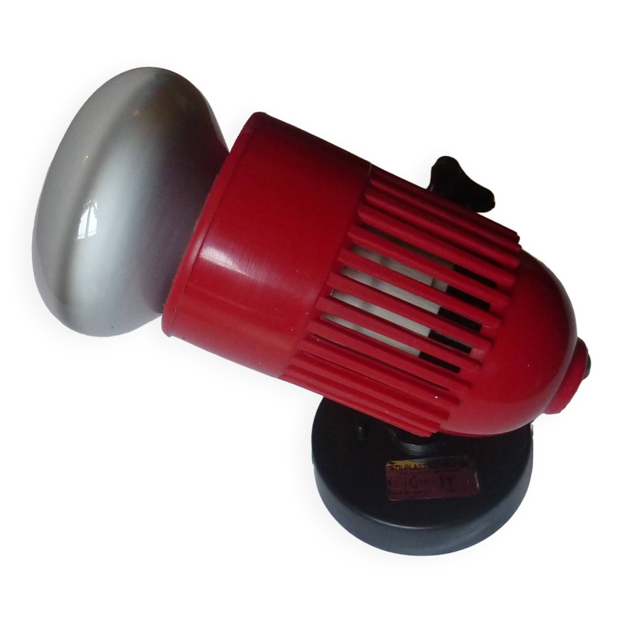 Red and black wall light Stilplast vintage Italian design 1970