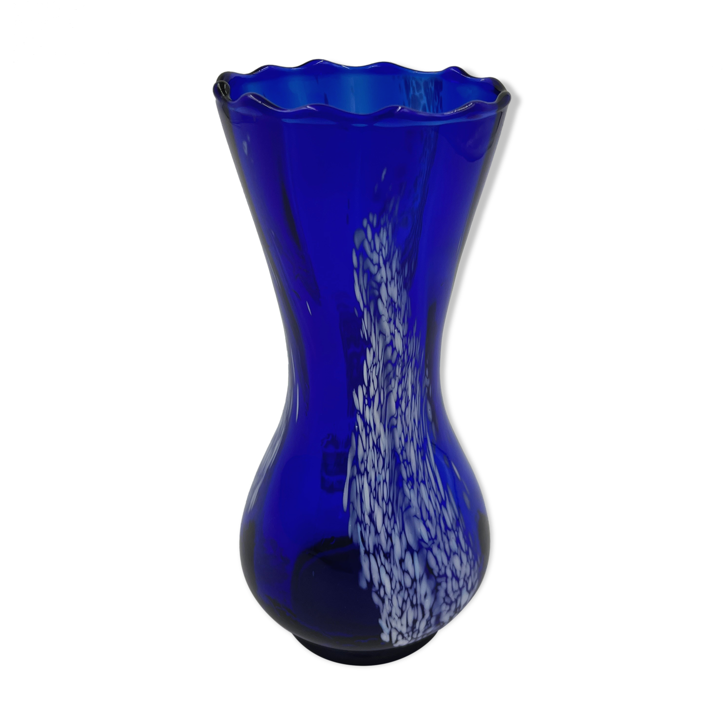 Blue and white glass vase