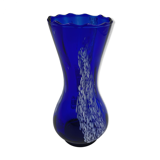 Blue and white glass vase