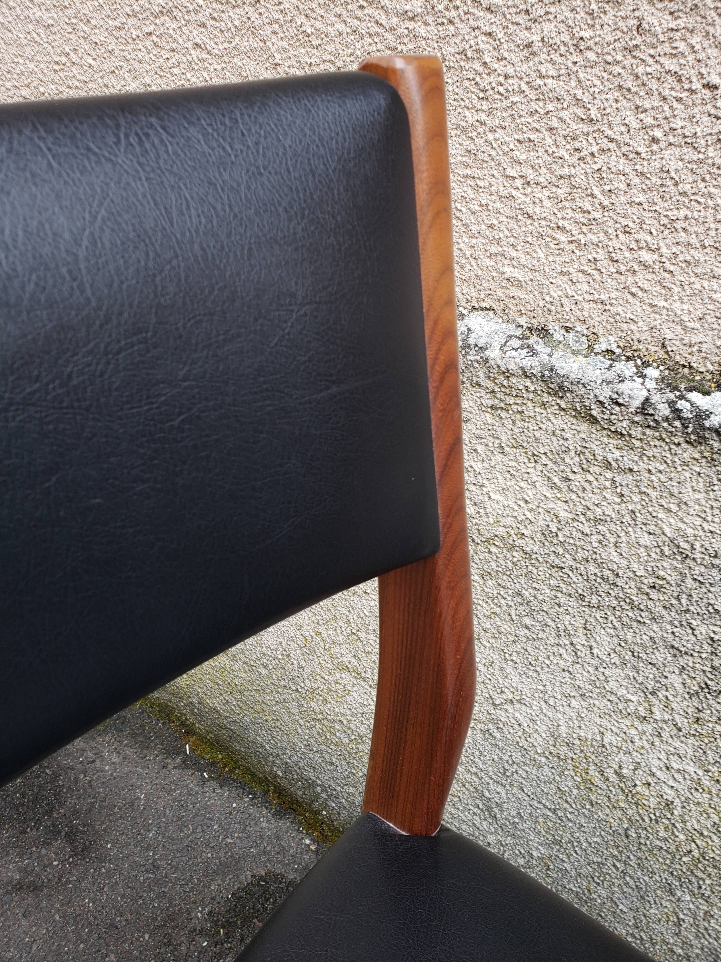 6 scandinavian black and beech chairs