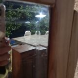 Dressing table with solid wood mirror