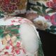 Old flowery sofa in feather