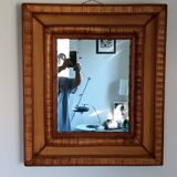 Miroir mural en rotin, osier et bois