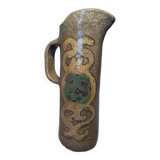 Vintage earthenware pitcher years 50/60 signed jc monange