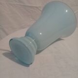 Paire de lampes opaline bleu et blanche