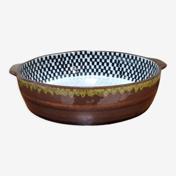 Large glazed stoneware dish
