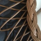 Vintage woven wicker mirror