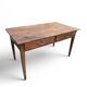 Ancienne table de ferme en bois massif à deux tiroirs