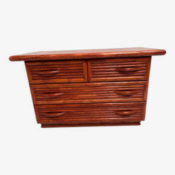 Commode en rotin Maugrion des années 60/70