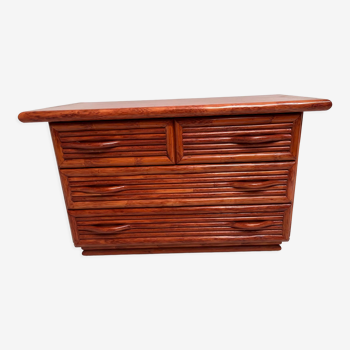 Maugrion rattan chest of drawers from the 60s/70s