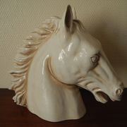 Ceramic horse head lamp base vintage horse lamp base design 70s