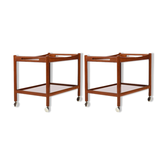 Pair serving trolleys model at-45 in teak by Hans J. Wegner 1960