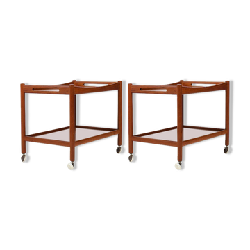 Paire de dessertes modèle at-45 d'Hans J. Wegner, années 1960