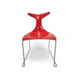 6 x Delfy chair by Gino Carollo for Ciacci Kreaty / Italy 1990s / 2 x red - 4 x black