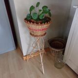 Rattan and wicker plant holders