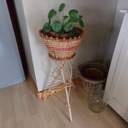 Porte-plantes en rotin et osier