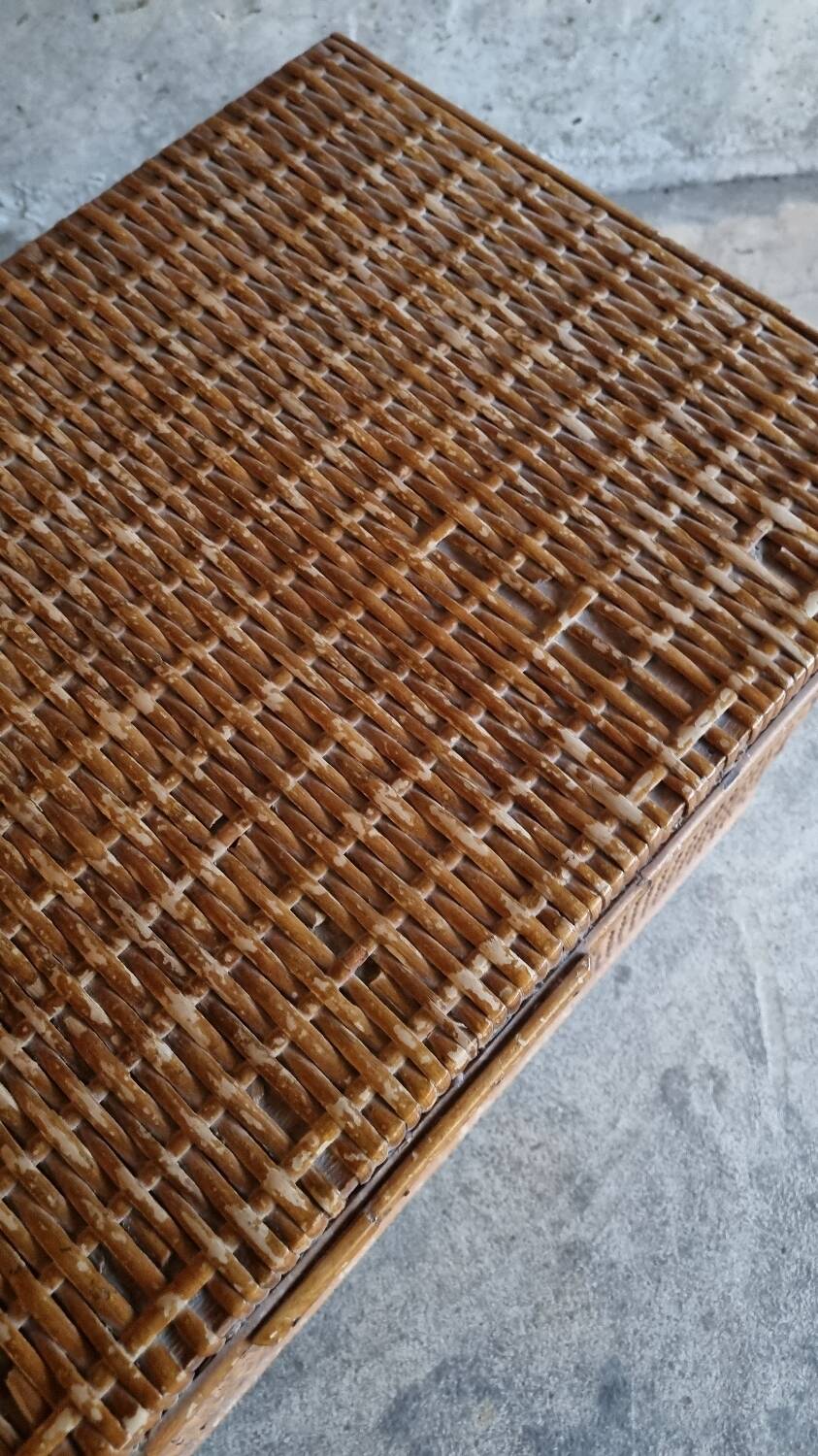 Vintage rattan trunk