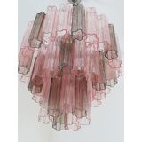 Fume’ and pink “tronchi” murano glass chandelier d60-3l