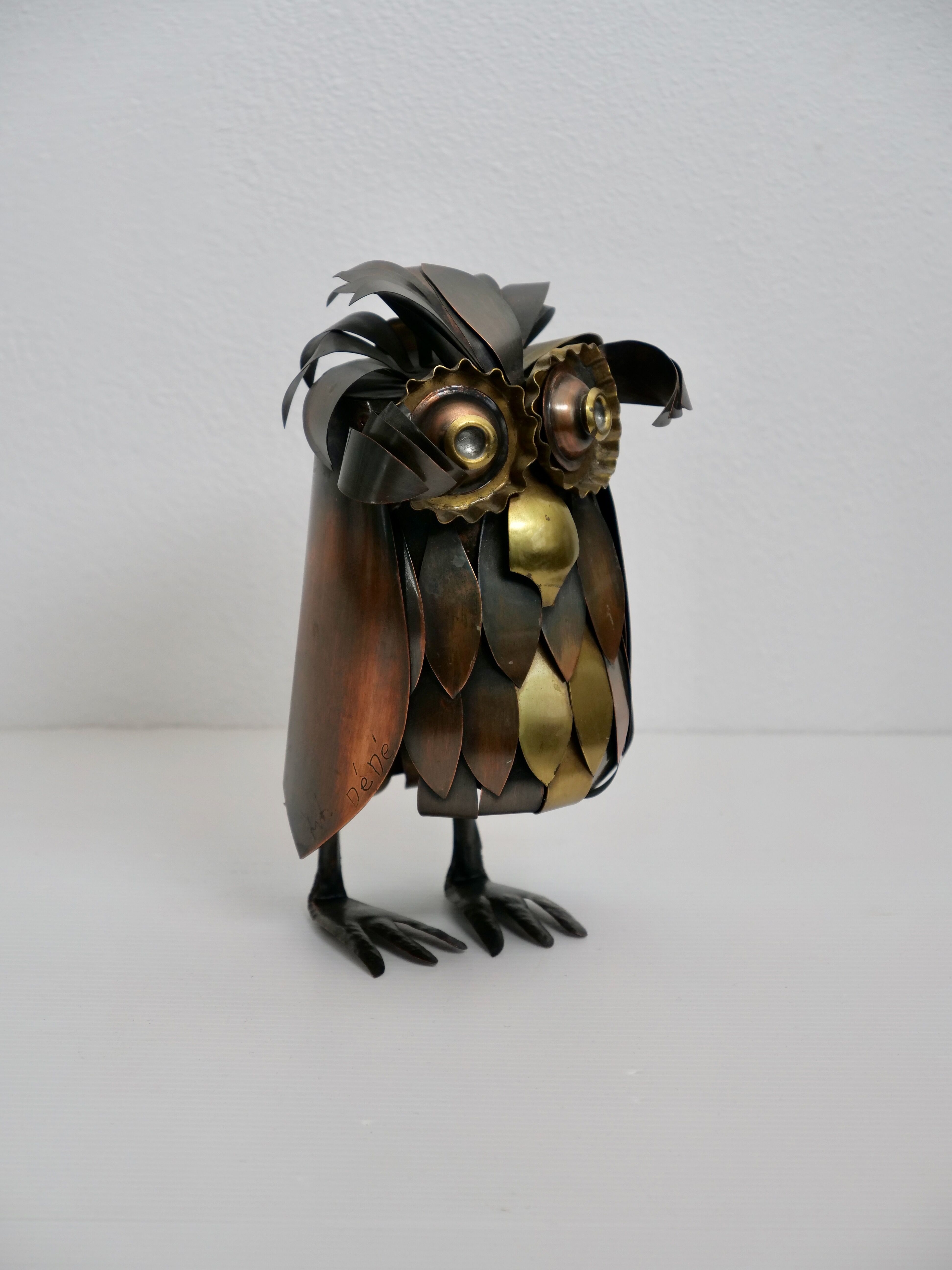Decorative Metal Owl Curtis Gere style