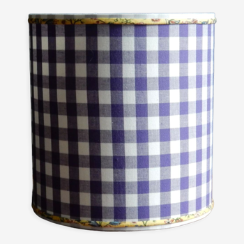 Cylindrical lampshade gingham fabric