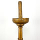 Chandelier français antique en bois peint à l'or au milieu