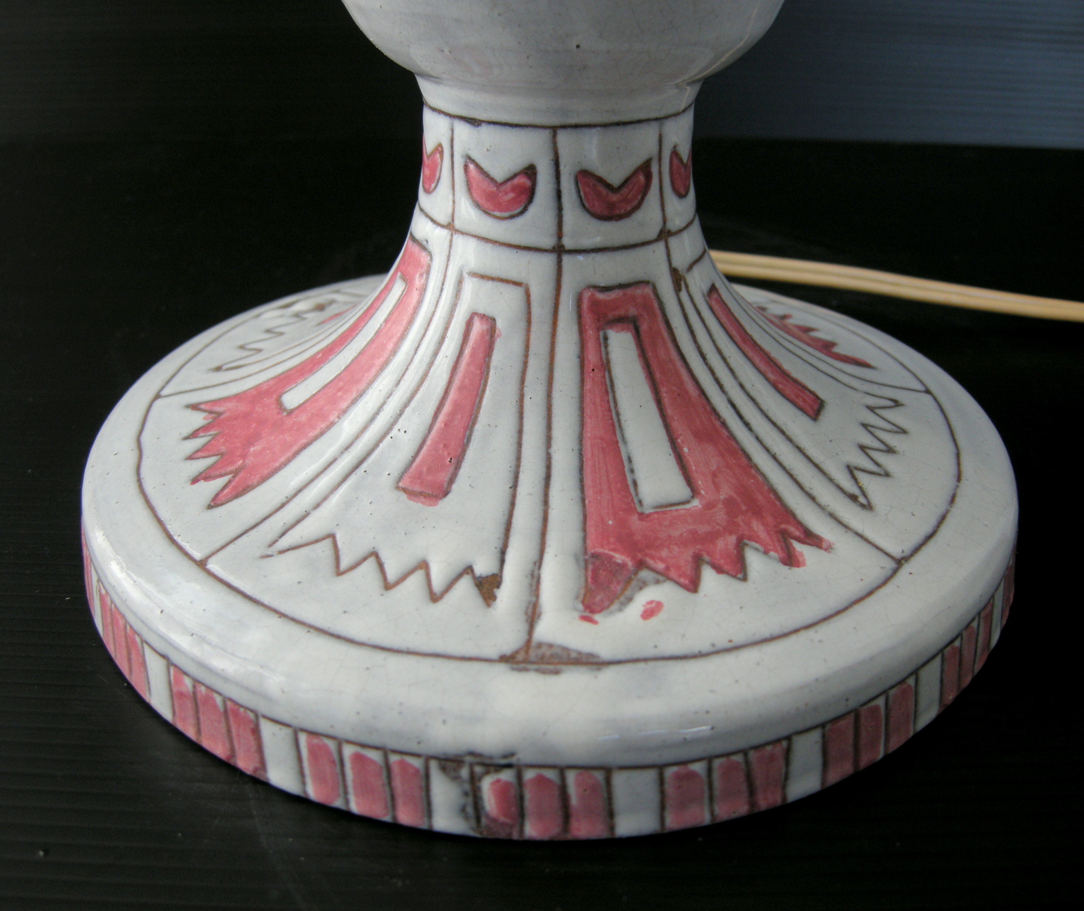 Vintage ceramic lamp foot 1950