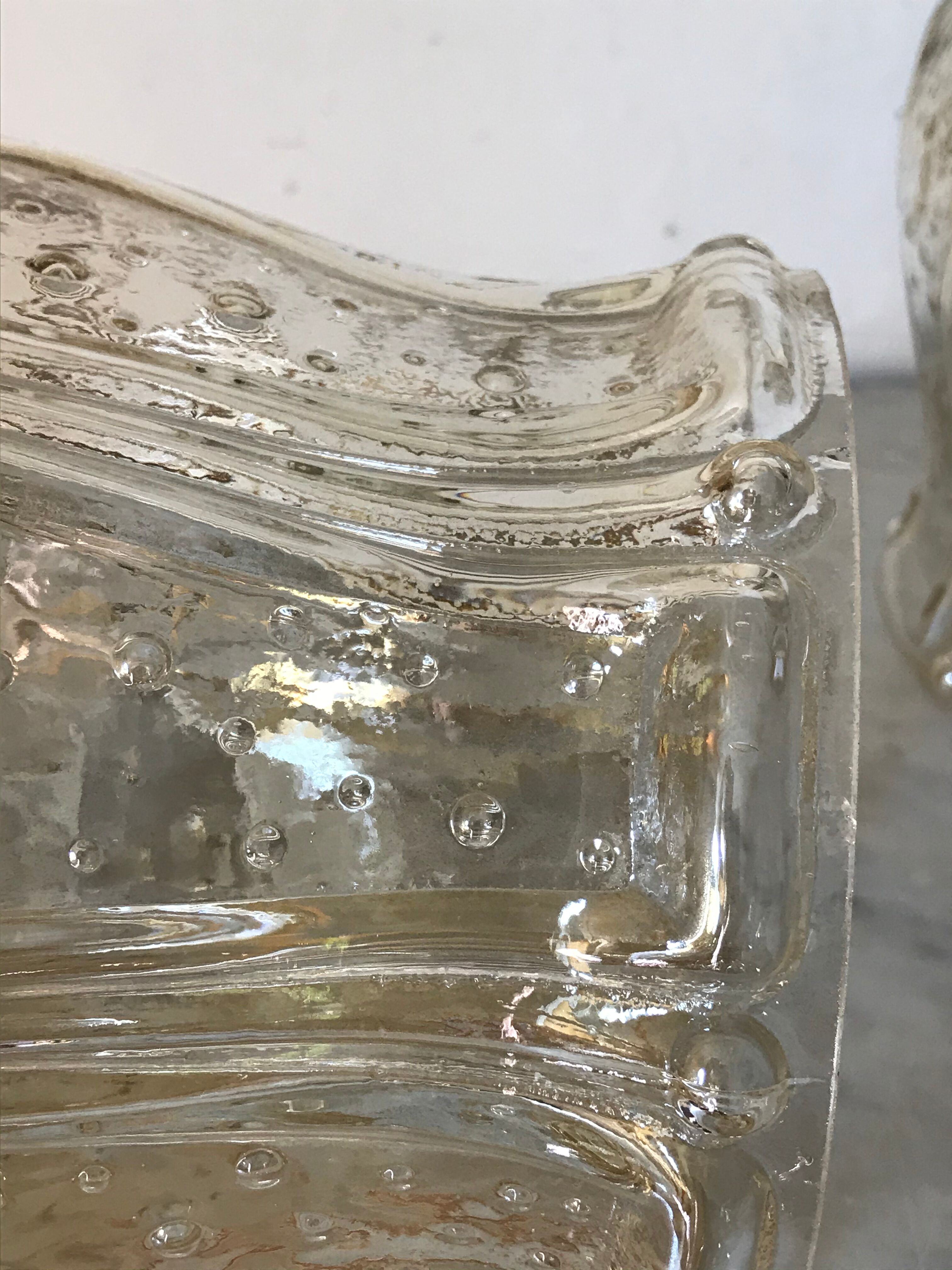 Vintage glass tulip hanging lamp