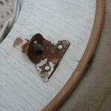 Vintage white rattan heart mirror 60-70, 47cm