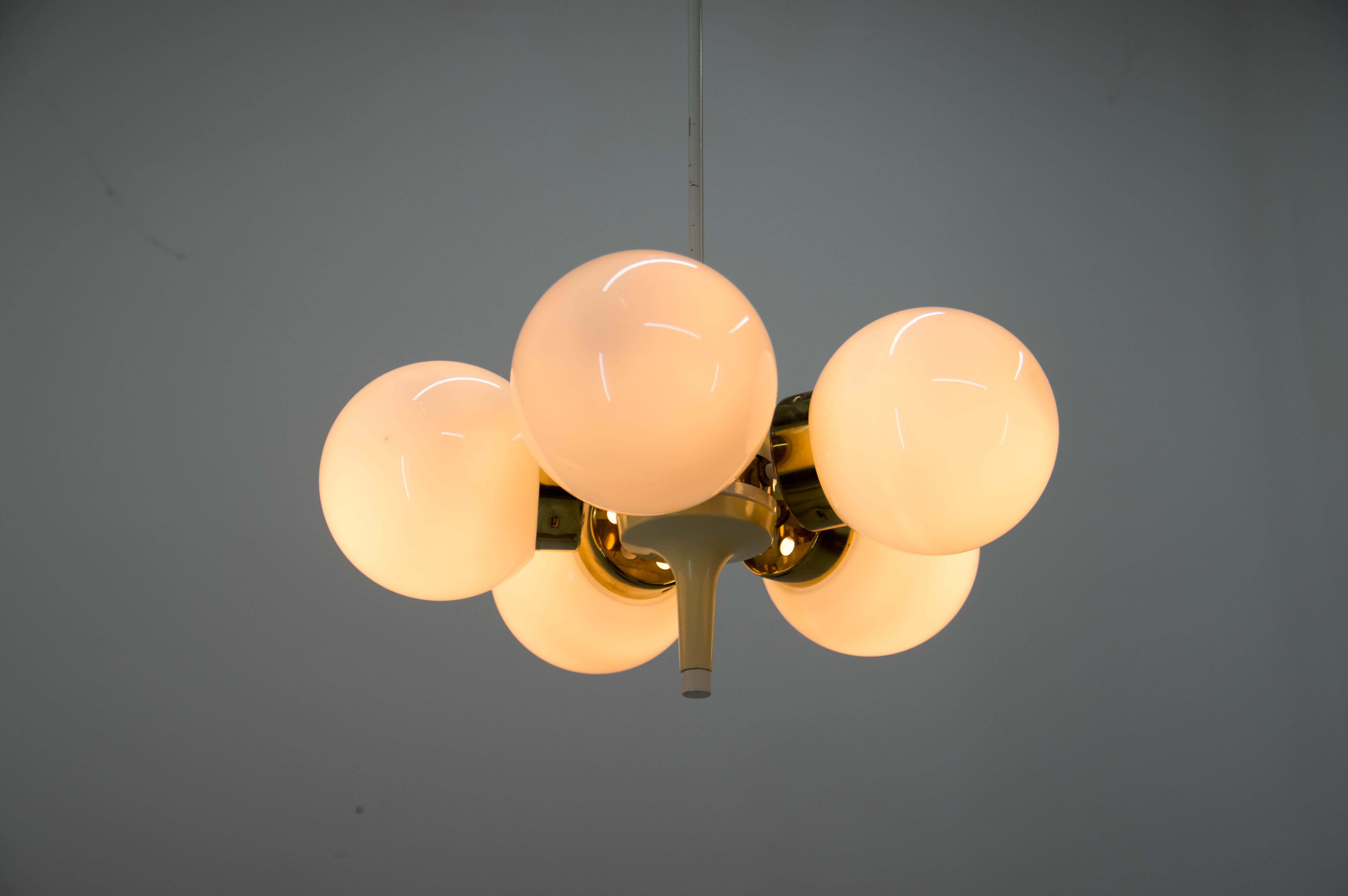 Chandelier Sputnik by Elektroinstala Decin, 1970s