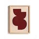 Abstract painting on paper, dark red illustration signed Eawy.
