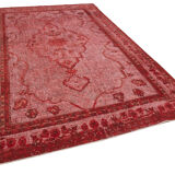 Handmade vintage turkish 1970s 205 cm x 334 cm red rug