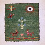 Tapis vintage fait main Gabbeh du Moyen-Orient 140cm x 215cm (1960s)