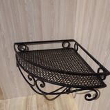 Wrought iron and marble corner shelf