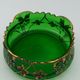 GLASS CUT 1900 ART NOUVEAU EMAILTHE POLYLOBE FLORAL DECORATION ENHANCED GOLD