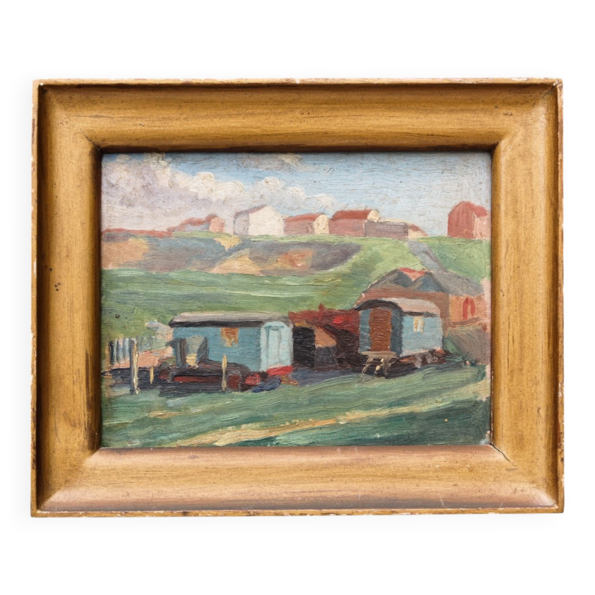 Oil on panel "The Caravans", 1945