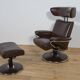 Ergonomic Lounge Chair with Ottoman Model from Ekornes Stressless, 2000s, Set of 2