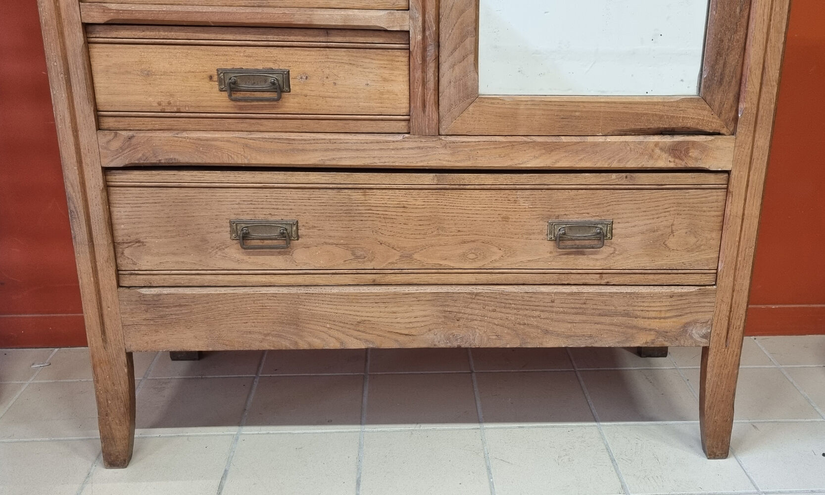 Parisian wooden wardrobe, 3 in 1, vintage 60s