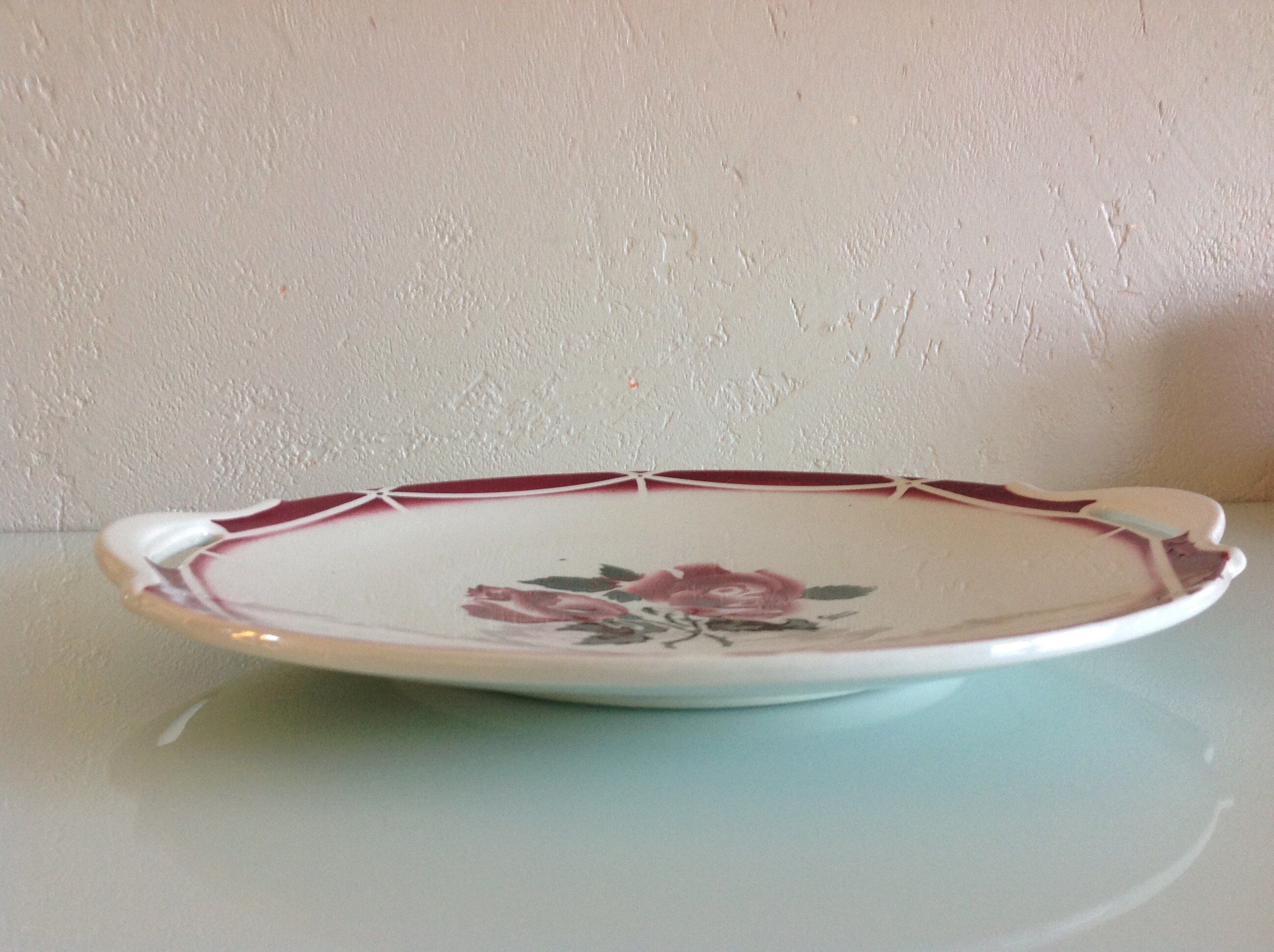 Cake dish Sarreguemines Digoin cibon décor / vintage 50-60 e