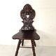 Antique Gothic hall chair with bobbin legs