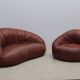 Canapé et fauteuil en cuir Pangolin par Egg Designs