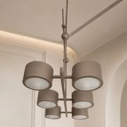 Grey metal Sputnik chandelier Stilnovo Lelli Style with 6 arms Italian