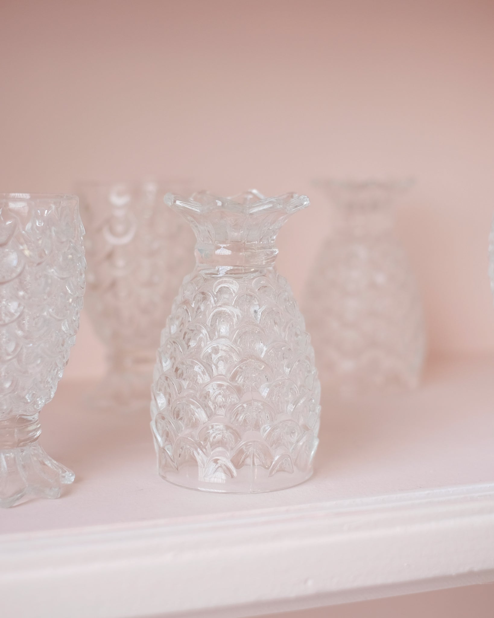 6 verres ananas vintage