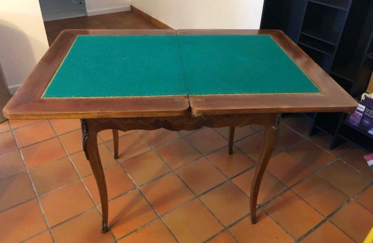 Antique marquetry game table