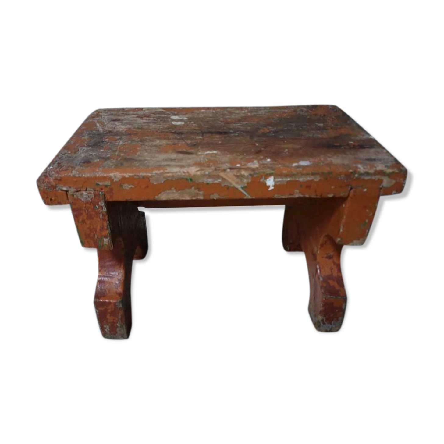 Antique wooden bench, en brun mocca