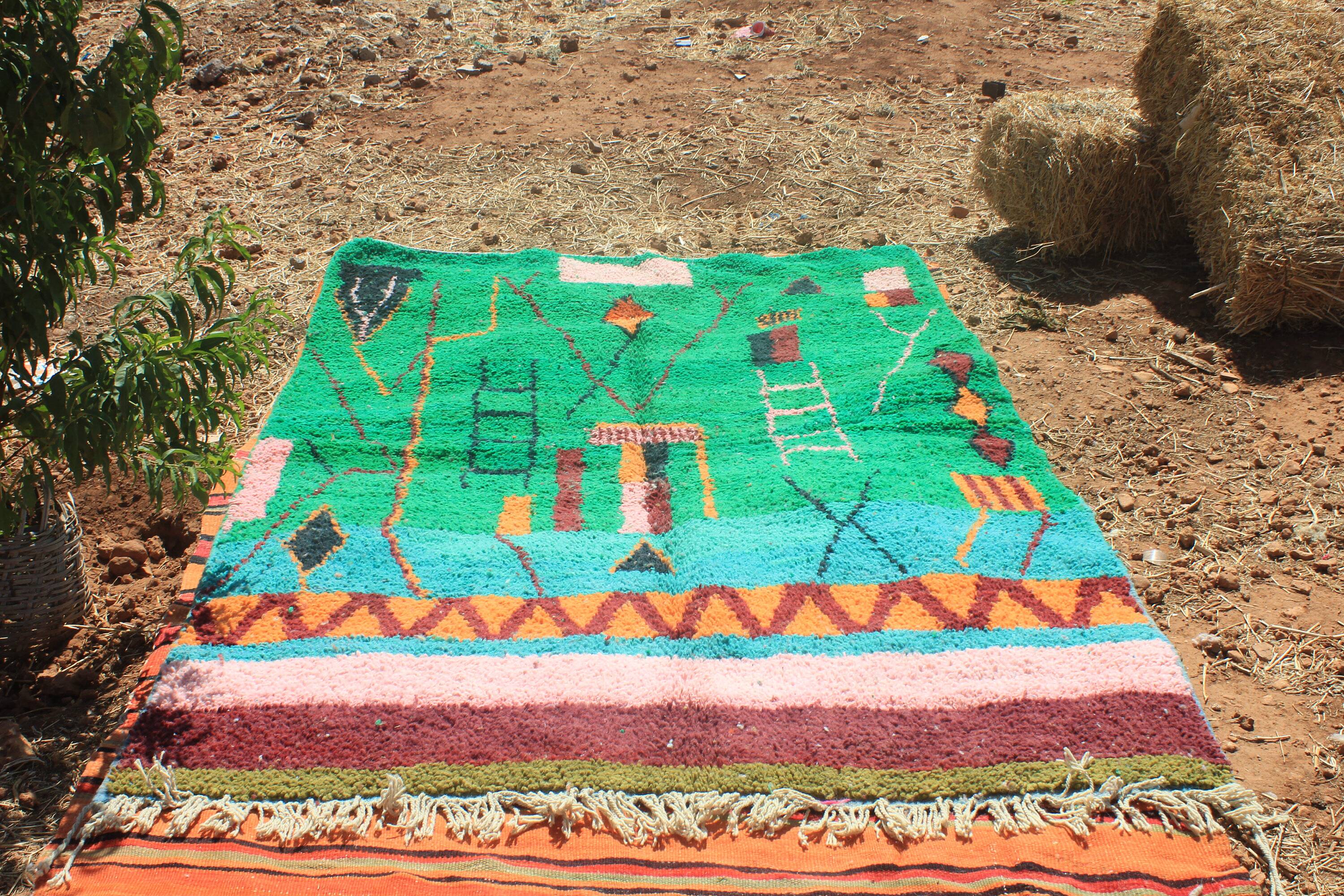 Unique handmade Berber rug 3x2 m