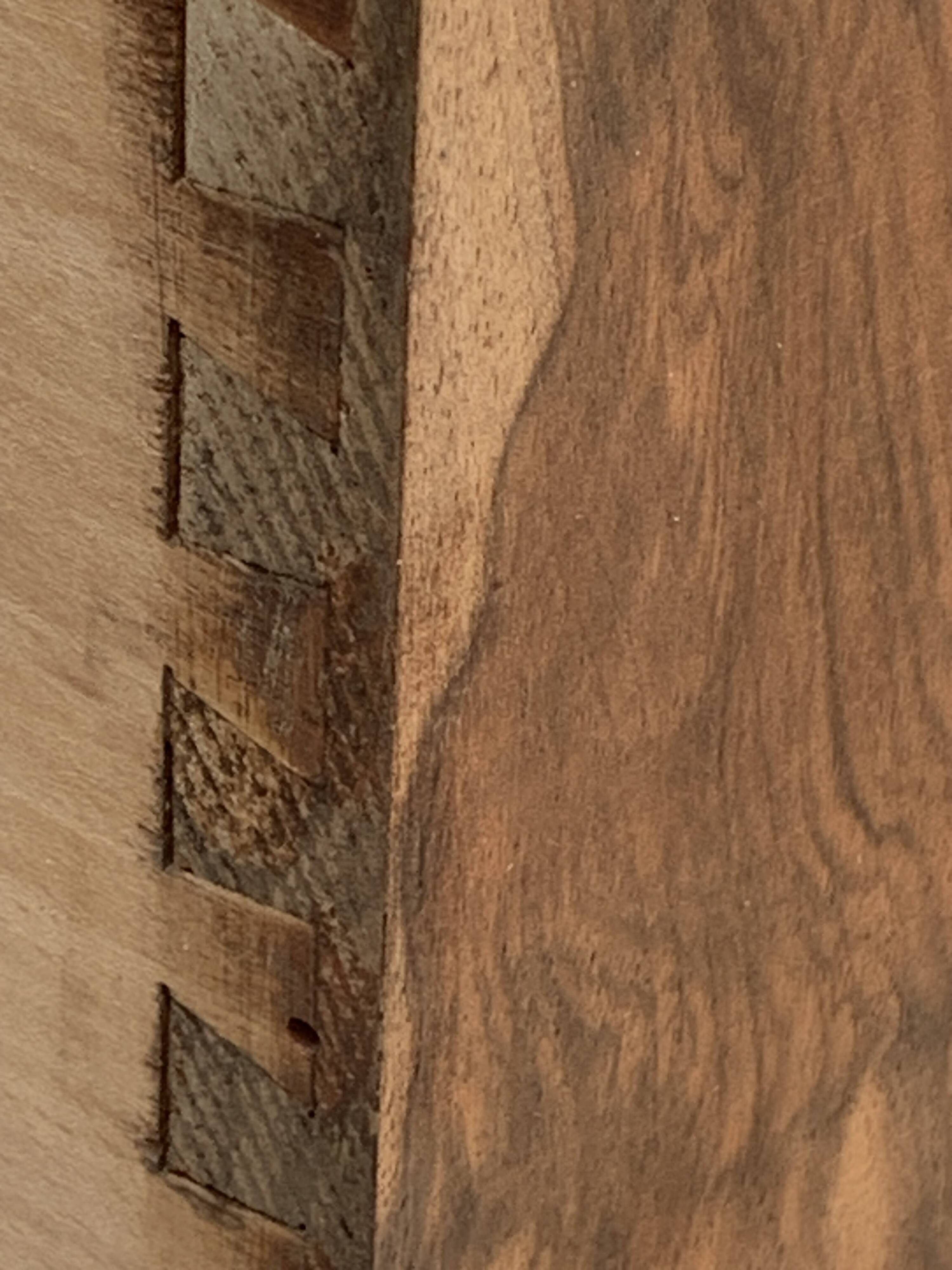 Art Deco chest of drawers in raw walnut burl