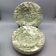 6 french ceramic luneville soup plates, green and ivory