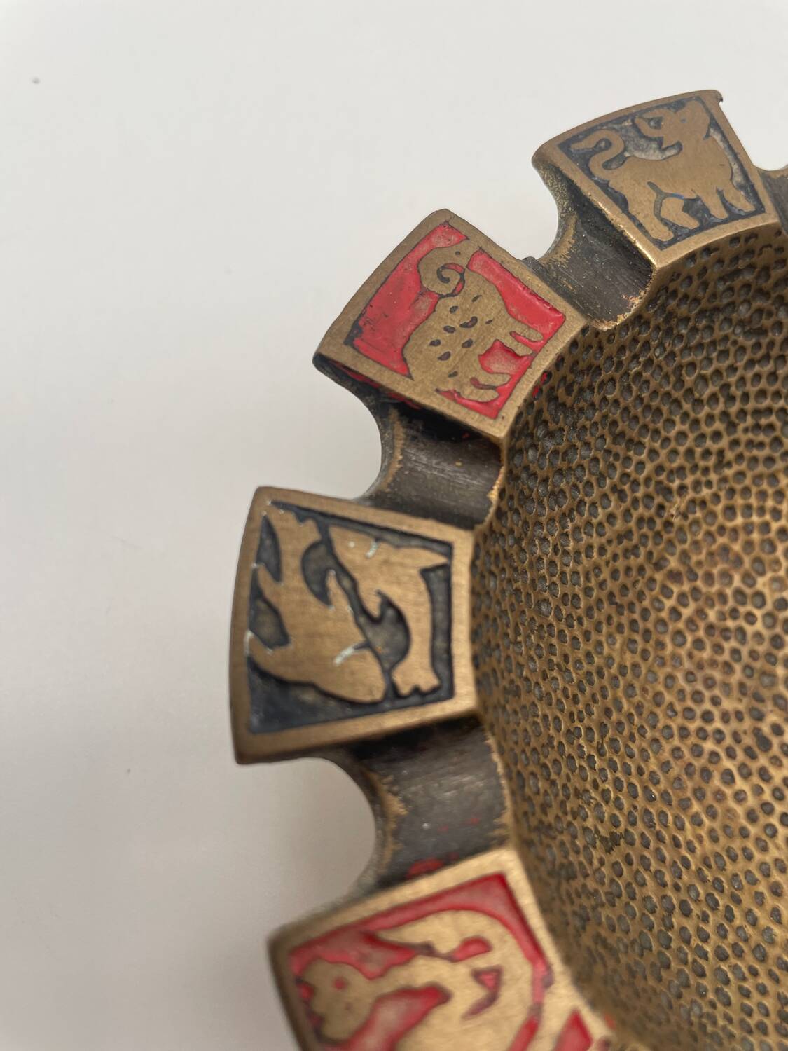 Zodiac cup ashtray in solid brass