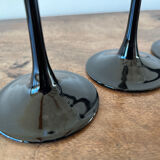 6 champagne flutes black base